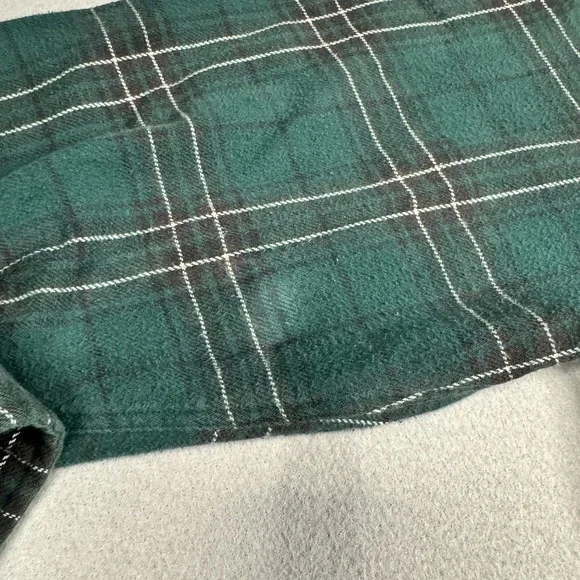 Gap Mens Large Plaid Color Block Flannel Shirt Organic Cotton Y2K VTG Blue/Green - Picture 9 of 10